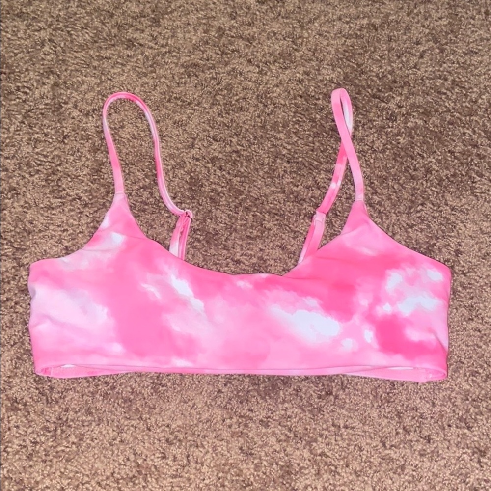 Pink tye dye bathing suit top